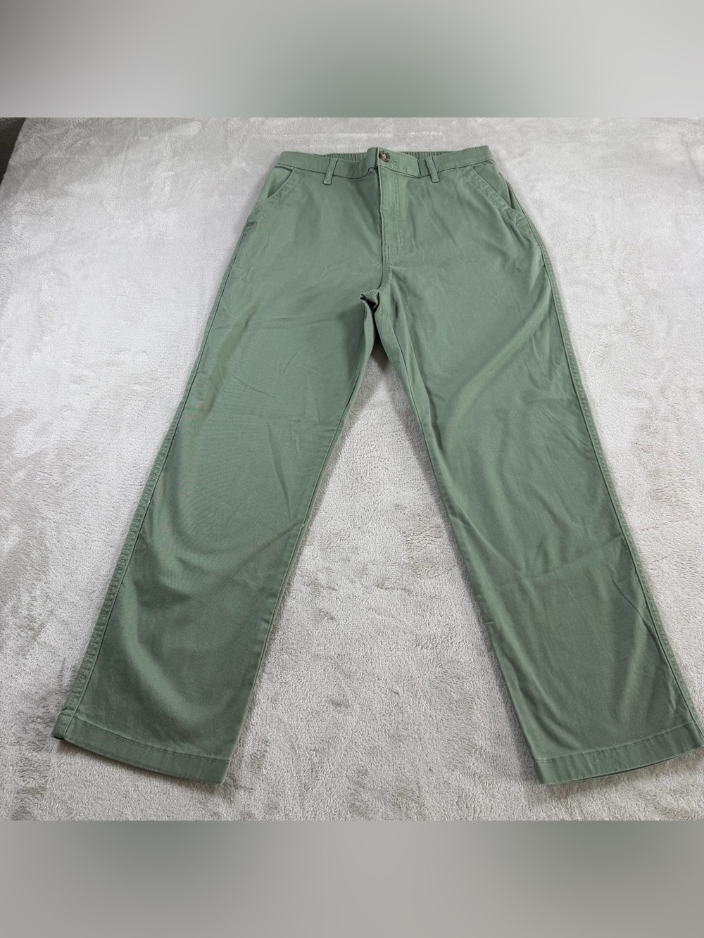 GH Bass & Co Chino Pants Straight Leg Women 6 Green Cotton Stretch Elastic Waist